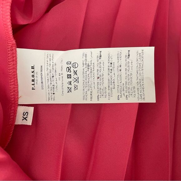 New P.A.R.O.S.H. pink accordion pleated knee length dress size 4 XS oversized - Picture 13 of 14